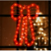 16" 50 Lighted Red Bow Window Silhouette Christmas Decoration