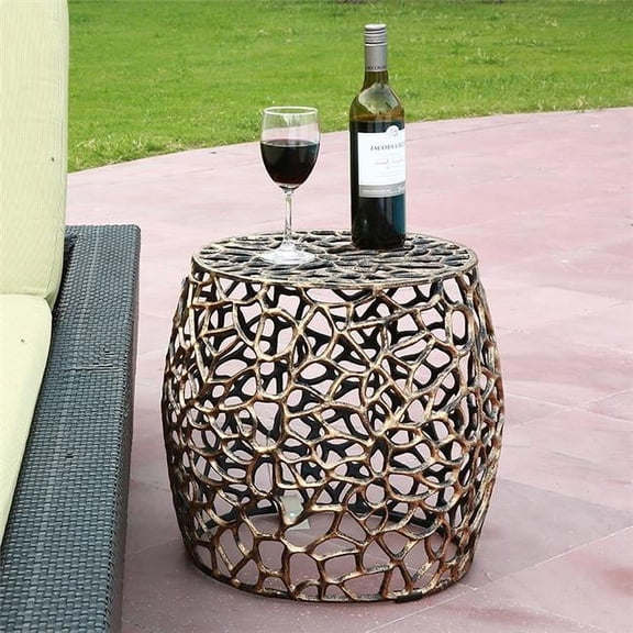 16.50 x 15 x 15 in. Branch & Lattice Pattern Garden Stool