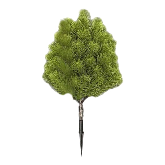 16.53 Inch Artificial Cedar Topiary Trees with Ground Spike, Cedar Ball Trees Outdoor Decor for Garden Patio Front Porch Indoor Planter (Set of 1)