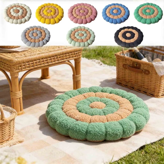 16.53" Round Chair Pad Seat Cushion for Home Kitchen Dining Room Office, Solid Velvet Color Seat Pad Indoor Floor Cushion Super Soft Warm Chair Cushion Pad