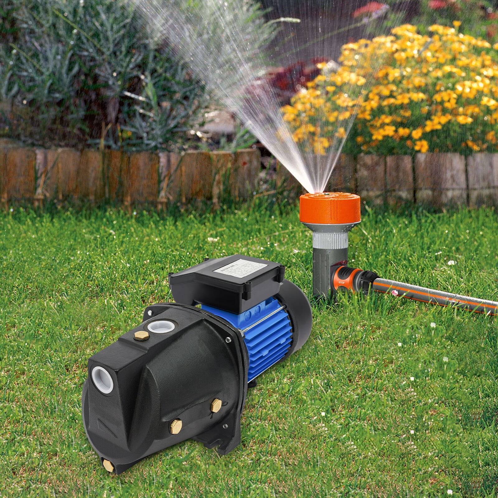 16.54*7.09*8.66 Good Powerful and Efficient Black Blue Garden Water Pump for Irrigation, Sprinkling