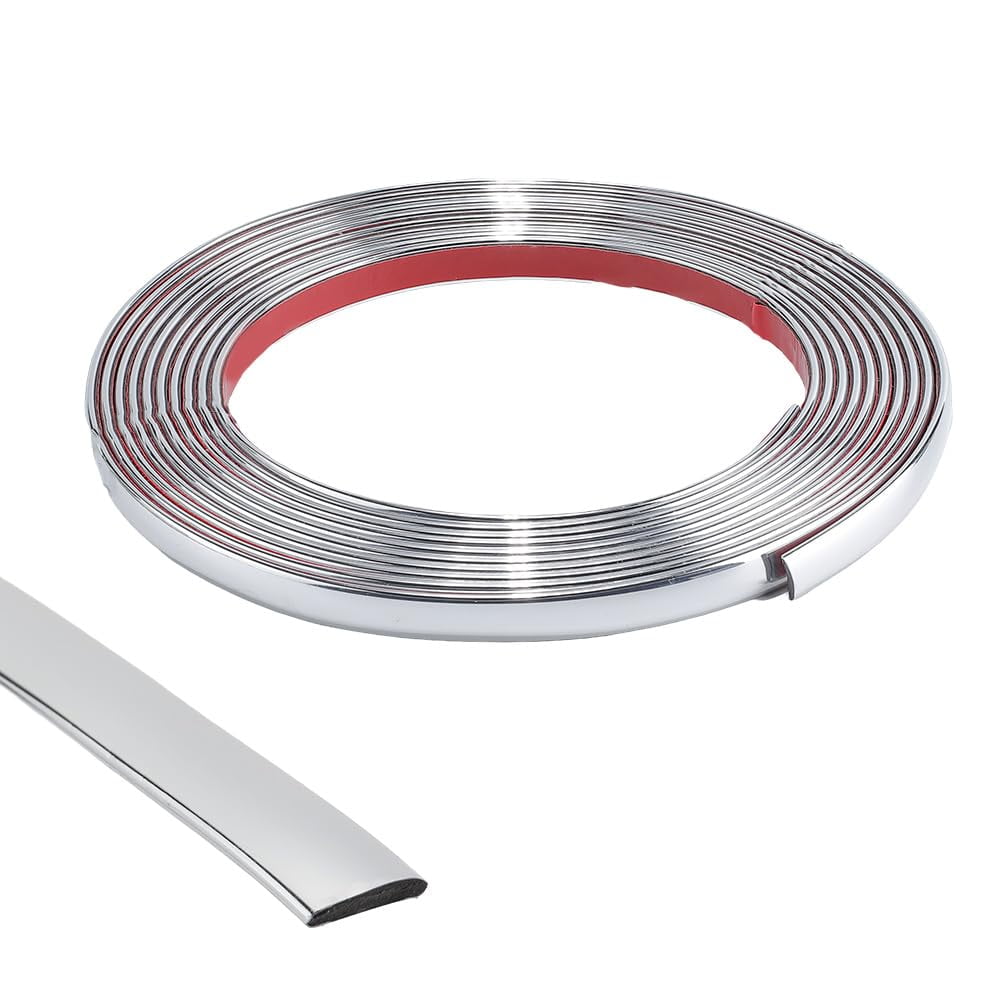 16.54Ft/5Mx0.47in Molding Trim Peel and Stick Silver Flexible Self ...