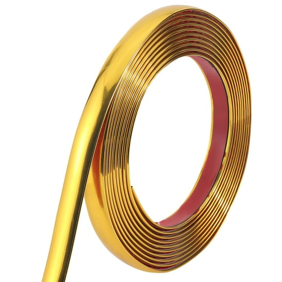 16.54Ft x 0.7in Molding Trim Peel and Stick Gold Flexible Self Adhesive Waterproof Wall Mirror Corner Round Edge Tile Trim Ceiling Countertop for Floor Furniture Baseboard Border Door for DIY