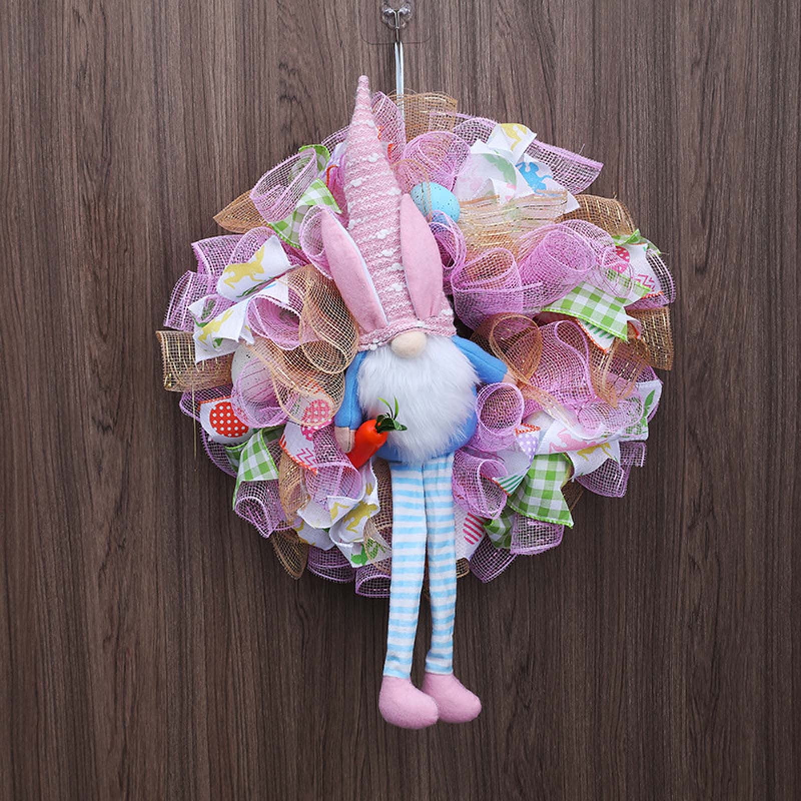 16.55x21.28 Inch Easter Bunny Spring Wreath, Artificial Spring Floral ...