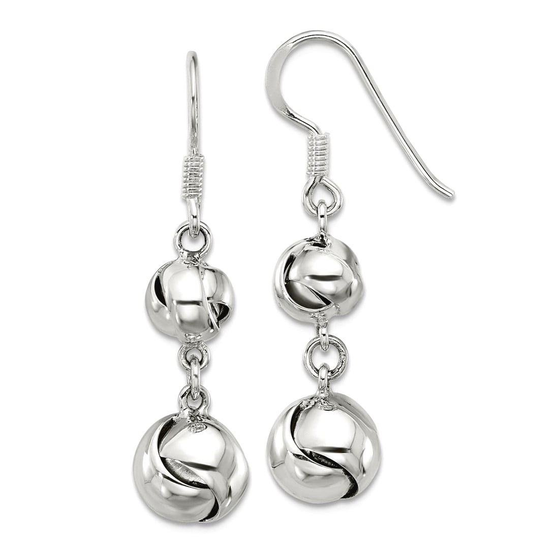 16.58mm 925 Sterling Silver Polished Knot Dangle Shepherd Hook Earrings 36x8.75mm Wide Dangle Earring for Women