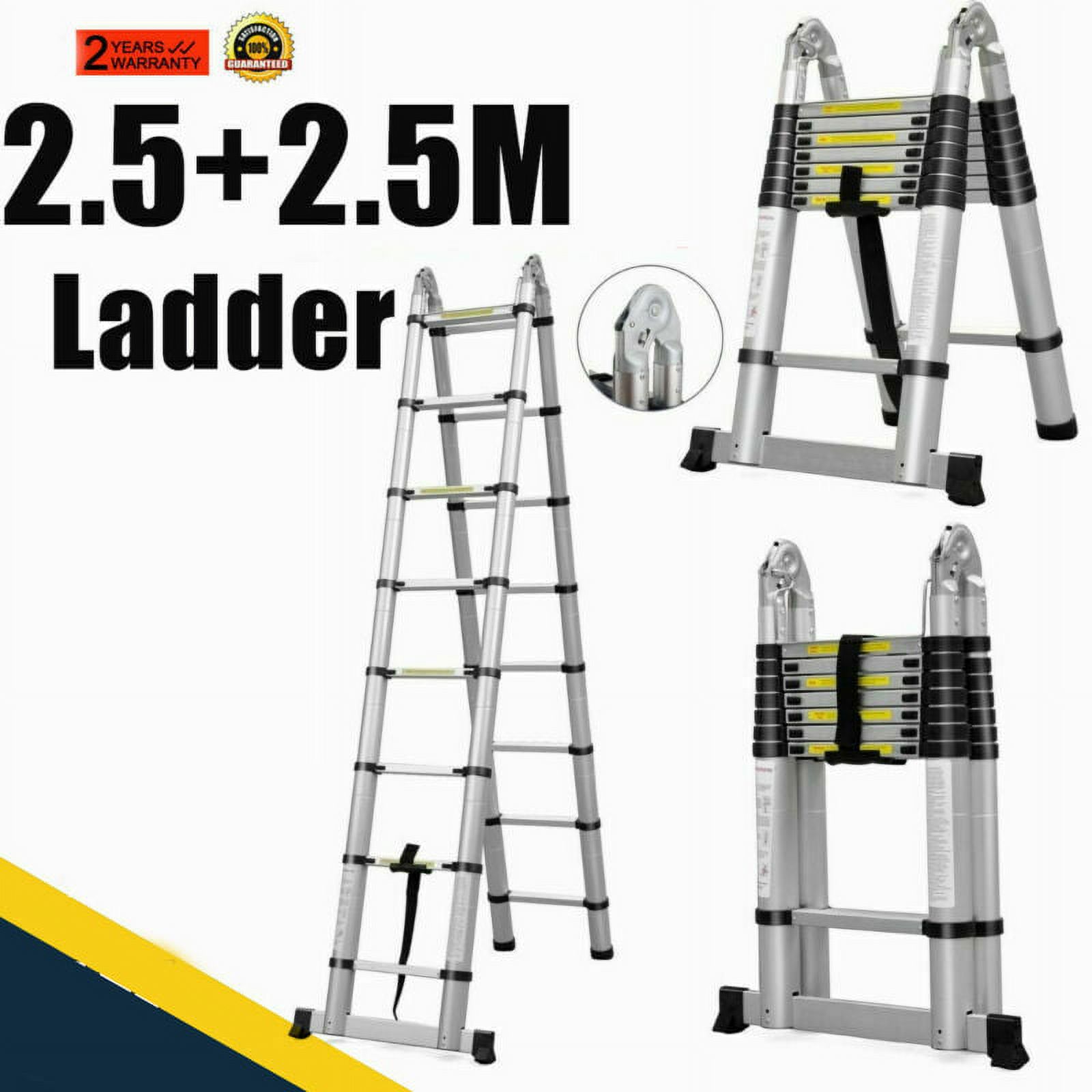 16.5FT Aluminum Telescoping Extension Ladder 330lbs Max Capacity A ...