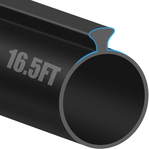 16.5FT Garage Door Seals Bottom Rubber, 0.35" Triangle Weather Stripping Seals for Single Track Weatherproofing Threshold Replacement Strip Fits 16.5FT Wide or Smaller Doors, Black