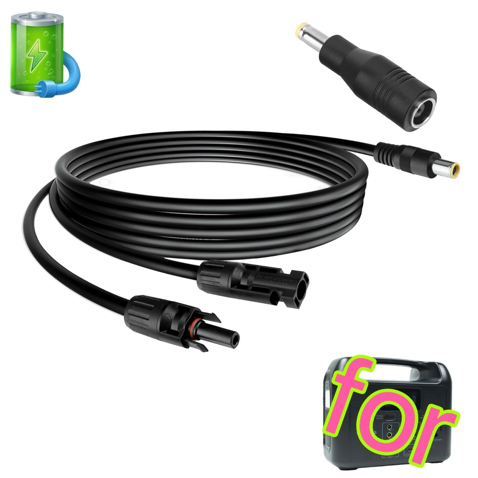 16.5Ft Solar Adapter Extension Cable Compatible with Golabs R150 R300 i200 Power Station