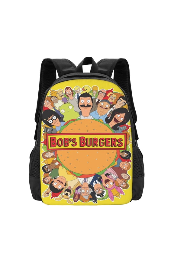 16.5IN Bob Family's Bur-Ger Backpack 3d Graphics Travel Casual Laptop Backpack Waterproof Hiking Daypack For Men Women