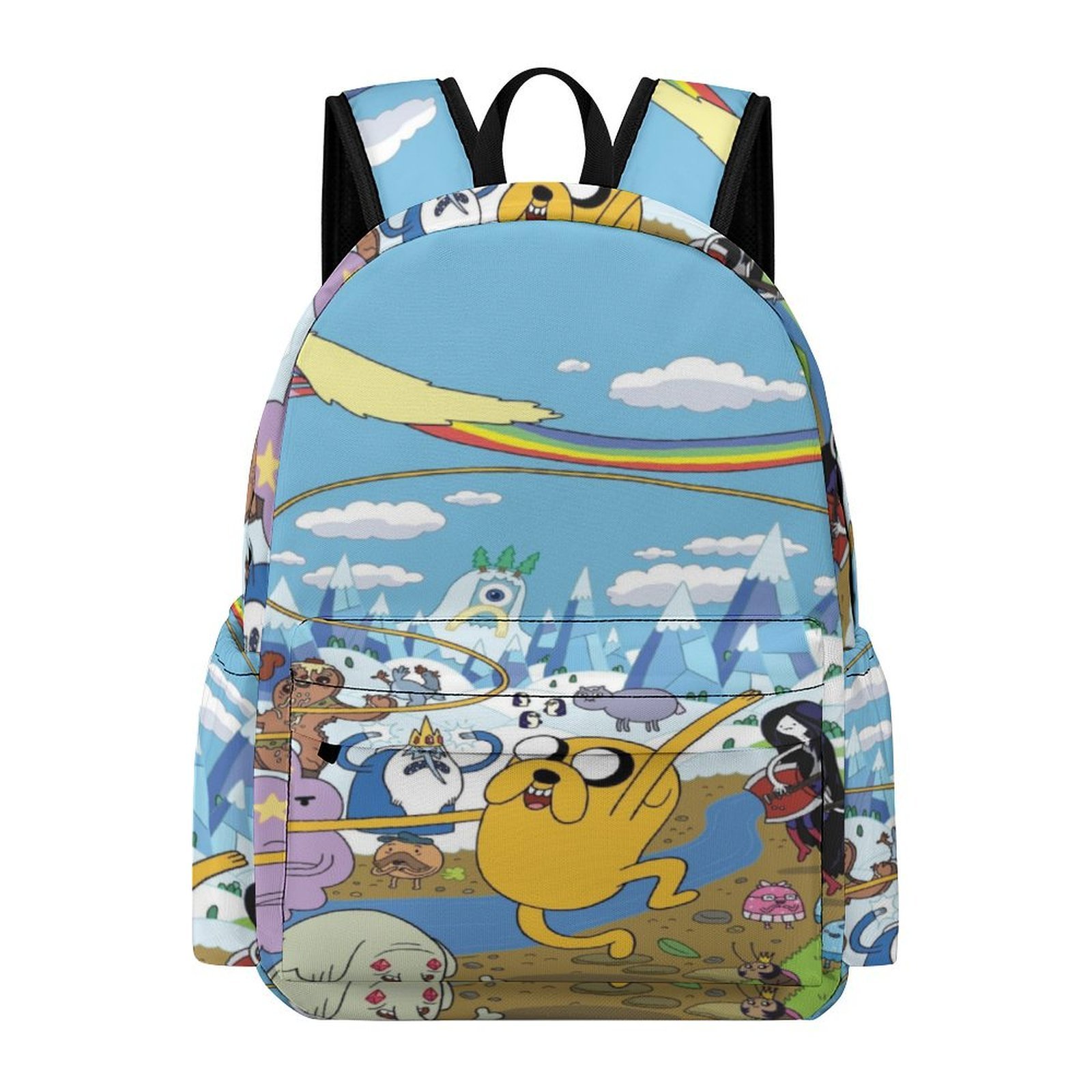 16.5In Adventure Cartoon Time Backpack Front Pocket Cute Knapsack ...