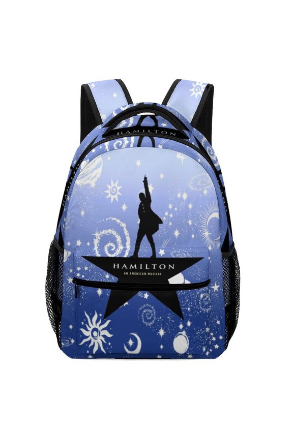 16.5In Hamil-,ton Star Music0l Backpack with Front Pocket Cartoon Backpacks Travel Laptop Daypack Bags For Men Women