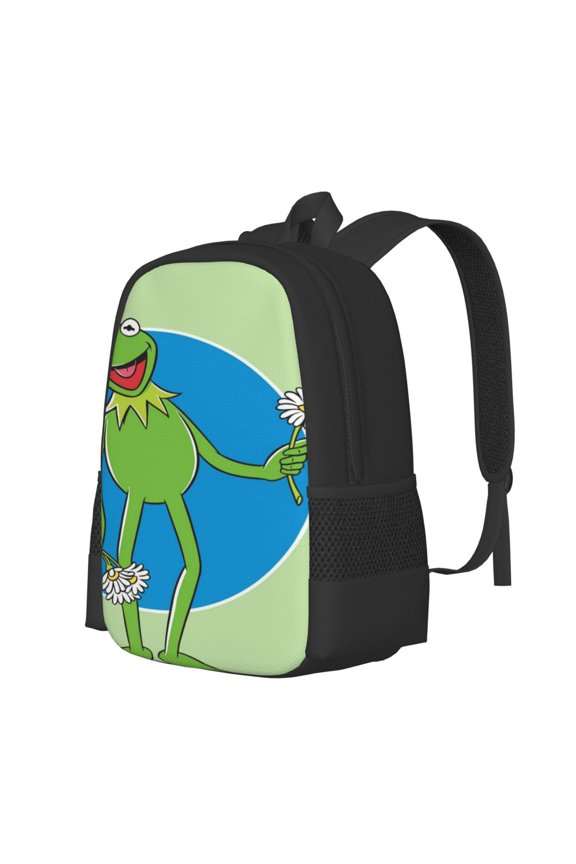16.5In Ker-mit The Frog Backpack Large Capacity Multifunction Backpacks Lightweight Sports Travel Laptop Bag Daypack