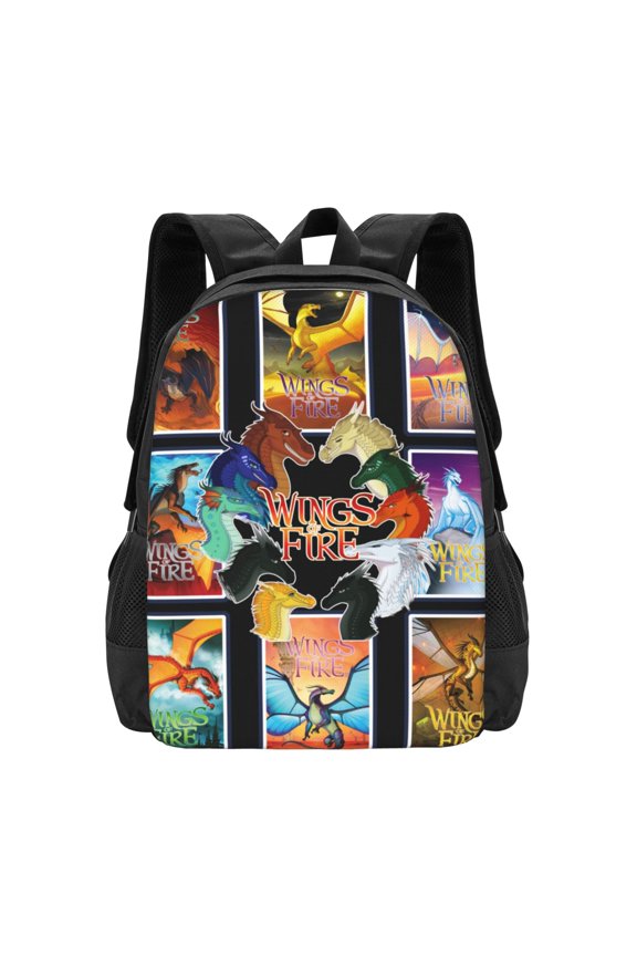 16.5In Wings Dragon Fire Backpack Large Capacity Multifunction Backpacks Lightweight Sports Travel Laptop Bag Daypack