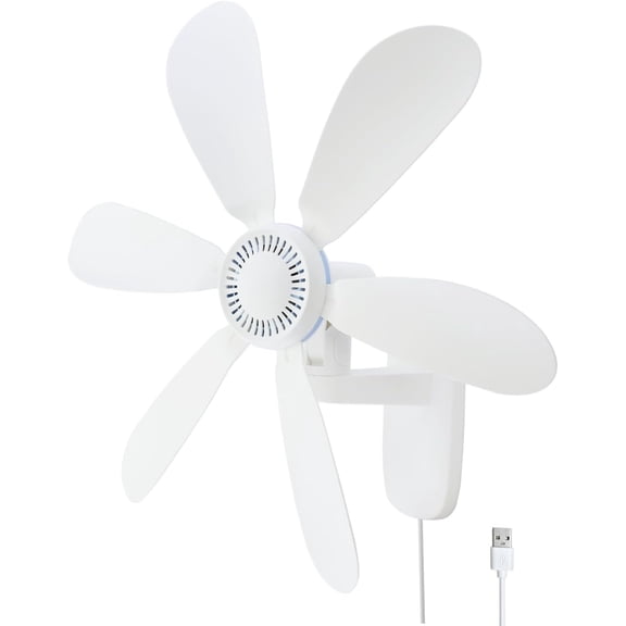 16.5Inch Wall Mounted Fan Quiet Wall RV Fan, USB Wall-mounted Fan with Adjustable Tilt for Corner RV Bedroom Kitchen Bathroom Office