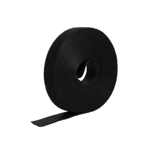 16.5ft Hook and Loop Straps Heavy Duty | Double Sided Self-Gripping Strips | Reusable Multi-Purpose Wrap Roll for Home, Office, Data Center Black 5pcs
