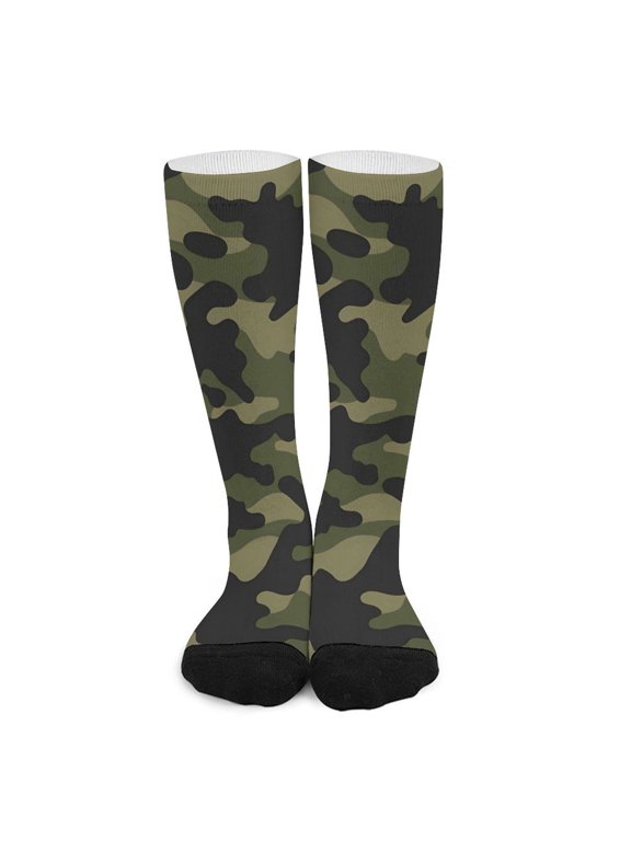 16.5in All Printed Stockings Sweat Absorption Perspiration Permeability Light Resistant Ply Moderate Comfortable Light Military Green Camouflage