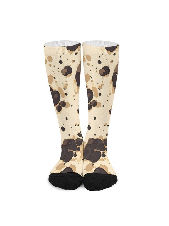 16.5in All Printed Stockings Sweat Absorption Perspiration Permeability Light Resistant Ply Moderate Comfortable Light Milk Cow Print Style Sienna_1