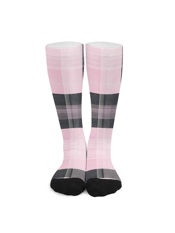 16.5in All Printed Stockings Sweat Absorption Perspiration Permeability Light Resistant Ply Moderate Comfortable Light Plaid Fall Camo Pink_3