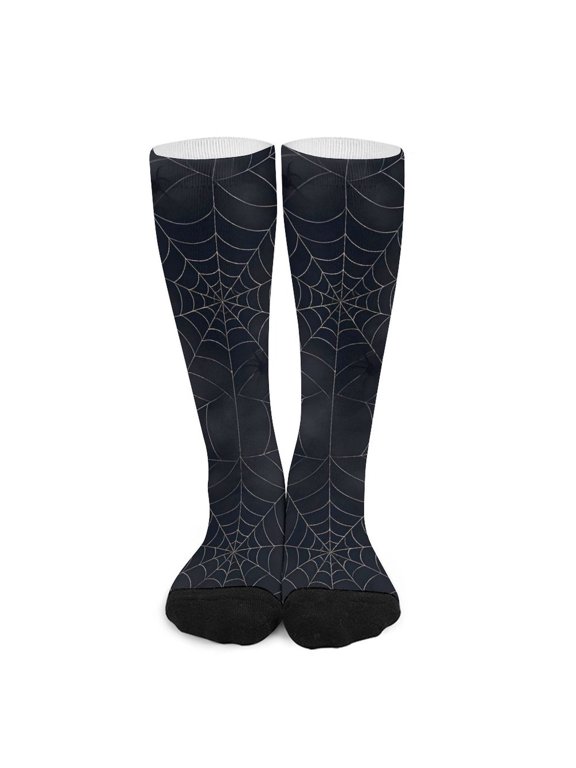 16.5in All Printed Stockings Sweat Absorption Perspiration Permeability Light Resistant Ply Moderate Comfortable Light Spider Web Halloween Pattern