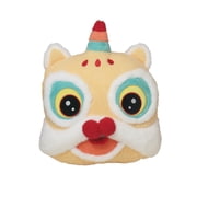 16.5in Cartoon Lion Dance Head Plush Toy, Cultural Mascot Stuffed Doll, Festive Folk Art Decorative Pillow, Soft Traditional Decor, Yellow