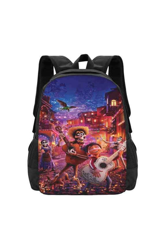 16.5in Coco Movie Backpack Multifunction Backpacks Lightweight Sports Travel Laptop Bag Daypack