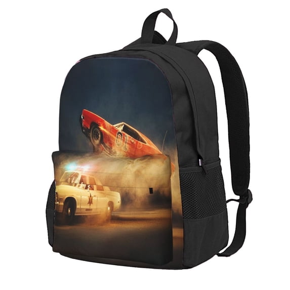 16.5in Dukes Orange Car Haz-zard Backpacks Cute Laptop bag Cartoon Bags Bookbag Daypack Outdoor Travel