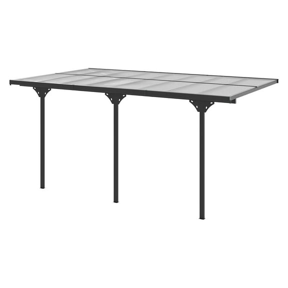 16.5x10 Pergola Gazebo, Polycarbonate Hardtop - UV Protection, Water Resistant, Adjustable Gray Patio Pergola