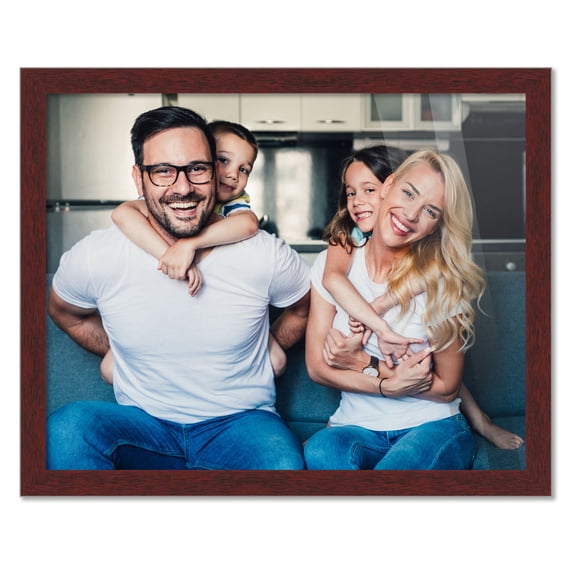 16.5x11.7 Frame Brown Picture A3 Frame - Complete Modern Photo Frame Includes UV Acrylic Shatter Guard Front, Acid