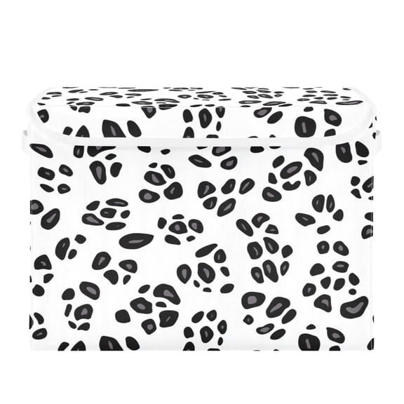 16.5x12.6x11.8in Foldable Flip-Top Storage Bin, Dustproof Magic Tape Closure, Ideal for Home & Toy OrganizationA Leopard Print Pattern