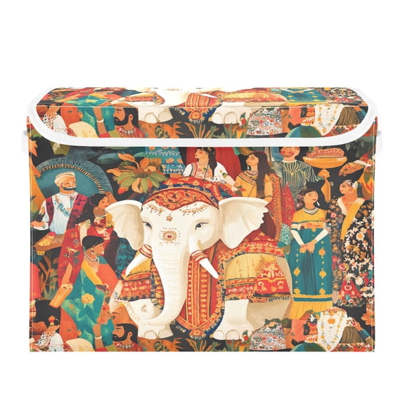 16.5x12.6x11.8in Foldable Flip-Top Storage Bin, Dustproof Magic Tape Closure, Ideal for Home & Toy OrganizationAn Indian Wedding