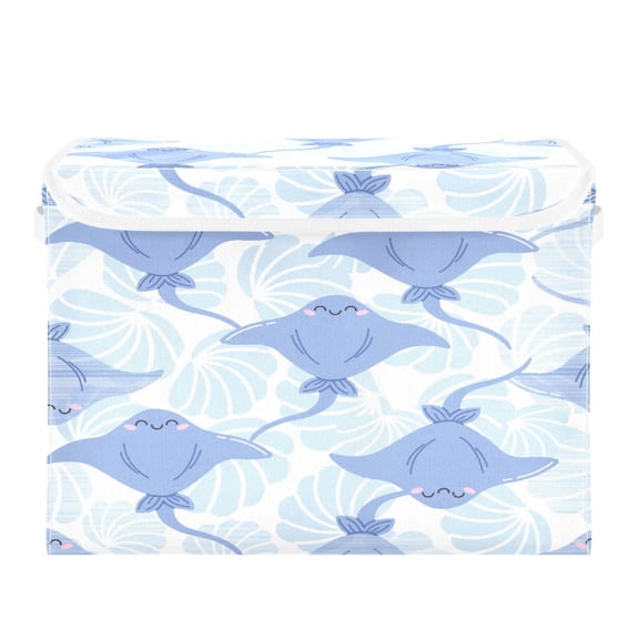16.5x12.6x11.8in Foldable Flip-Top Storage Bin, Dustproof Magic Tape Closure, Ideal for Home & Toy Organization，Animals