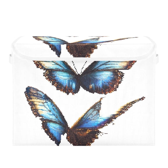 16.5x12.6x11.8in Foldable Flip-Top Storage Bin, Dustproof Magic Tape Closure, Ideal for Home & Toy Organization,Art Of Butterfly