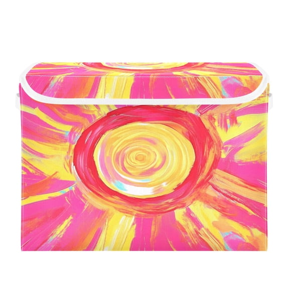 16.5x12.6x11.8in Foldable Flip-Top Storage Bin, Dustproof Magic Tape Closure, Ideal for Home & Toy OrganizationBig Sun