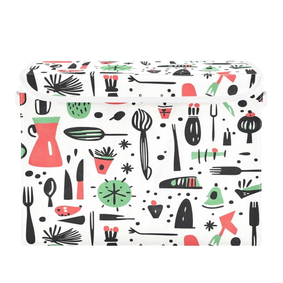 16.5x12.6x11.8in Foldable Flip-Top Storage Bin, Dustproof Magic Tape Closure, Ideal for Home & Toy Organization，Different Small Items