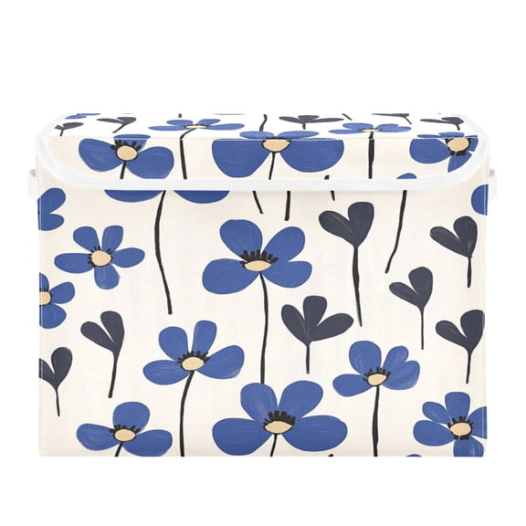 16.5x12.6x11.8in Foldable Flip-Top Storage Bin, Dustproof Magic Tape Closure, Ideal for Home & Toy OrganizationFloral