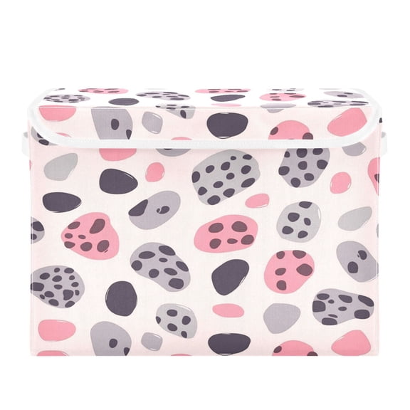 16.5x12.6x11.8in Foldable Flip-Top Storage Bin, Dustproof Magic Tape Closure, Ideal for Home & Toy Organization,Leopard Print Pattern