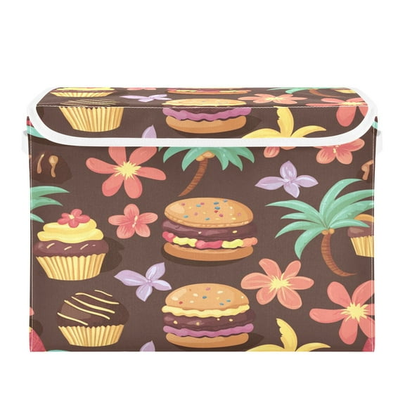 16.5x12.6x11.8in Foldable Flip-Top Storage Bin, Dustproof Magic Tape Closure, Ideal for Home & Toy OrganizationMany Cookies
