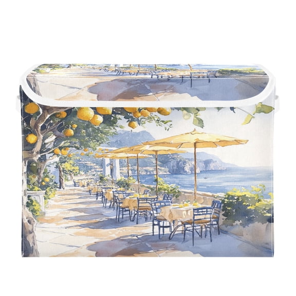 16.5x12.6x11.8in Foldable Flip-Top Storage Bin, Dustproof Magic Tape Closure, Ideal for Home & Toy OrganizationOutdoor Scenery