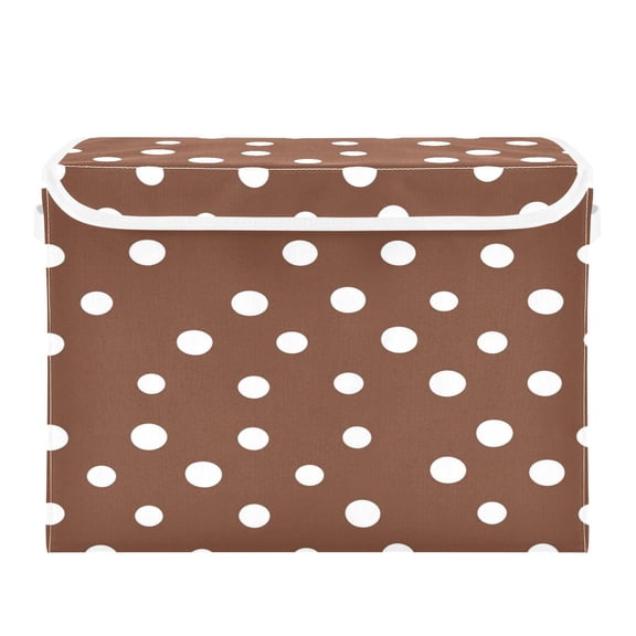 16.5x12.6x11.8in Foldable Flip-Top Storage Bin, Dustproof Magic Tape Closure, Ideal for Home & Toy Organization,Polka Dots