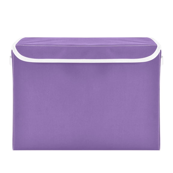 16.5x12.6x11.8in Foldable Flip-Top Storage Bin, Dustproof Magic Tape Closure, Ideal for Home & Toy Organization,Purple