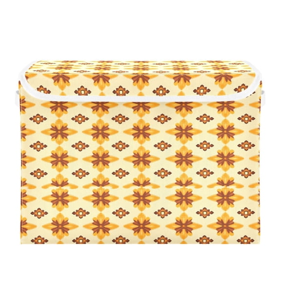 16.5x12.6x11.8in Foldable Flip-Top Storage Bin, Dustproof Magic Tape Closure, Ideal for Home & Toy Organization,Small Diamond Shapes