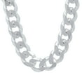 thumbnail image 1 of 16.6mm Solid .925 Sterling Silver Flat Beveled Curb Choker Chain Necklace, 20 inches, 1 of 7