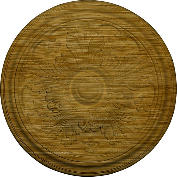 16 7/8"OD x 5/8"P Vienna Ceiling Medallion (Fits Canopies up to 3 1/4"), Hand-Painted Golden Oak