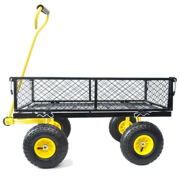 16.7 cu. ft. Metal Convenient and Versatile Garden Cart Effortlessly Transport Firewood and More Wheelbarrow