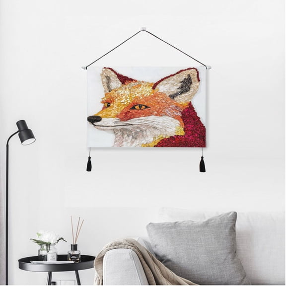 16.7"x24.5" Modern Canvas Wall Art Decorative Painting Backdrops for Living Room, Bedroom, Office & Studio A Sequined Fox