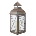 thumbnail image 1 of 16.75" Cottage Style Metallic Brown Lantern with Flameless LED Pillar Candle, 1 of 2
