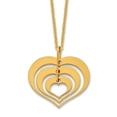 thumbnail image 1 of 16.84mm 14k Solid Yellow Gold Polished Love Heart Pendant With 1inch Extension Necklace 16 Inch Pendant for Women, 1 of 2
