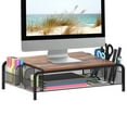 thumbnail image 1 of 16.85" Metal Desk Monitor Stand Riser with Organizer Drawer, Black and Brown Rustic Monitor Riser for Computer, Laptop, Small Printer, 1 of 7