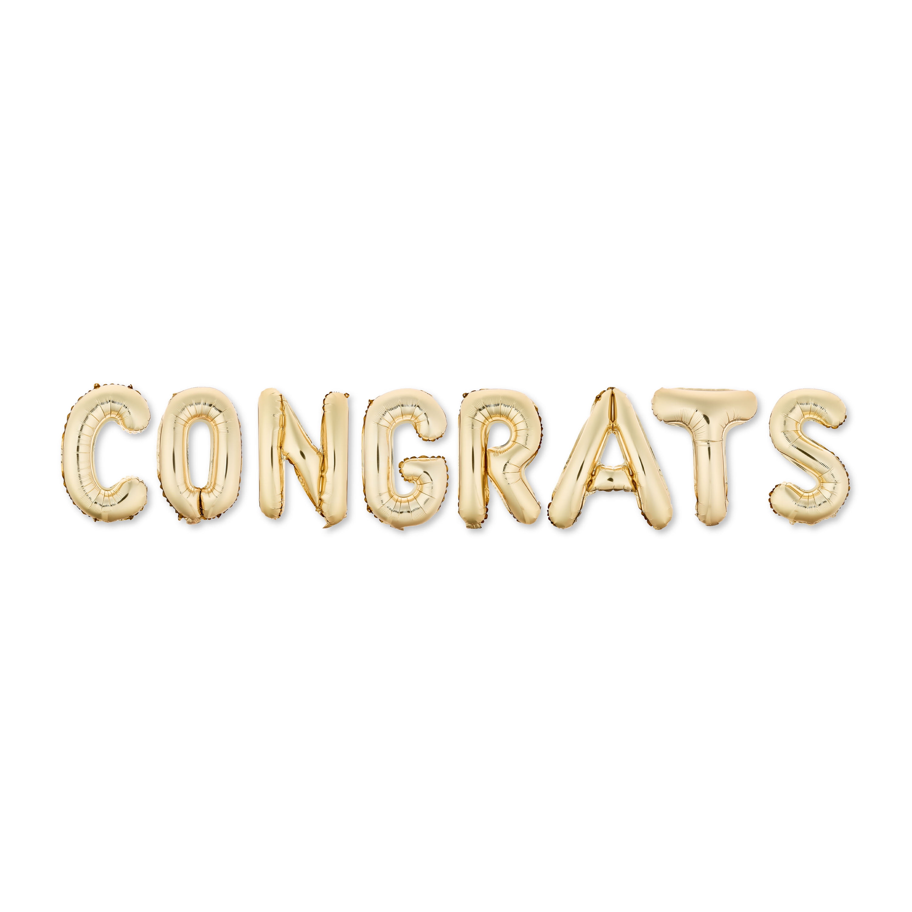 Gold Congrats Air-Filled Nylon Balloon Banner, 11 Pieces, by Way To Celebrate