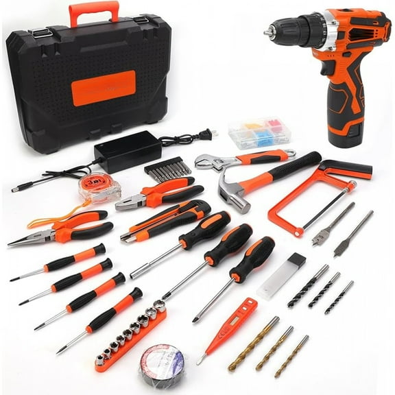 16.8V Cordless Drill Set Combo Kit, 153 Pcs Tool Kit for Home, Professional Household Tool Sets for Men, Basic Tool Kit with Power Drill, Tool Set with Drill for Garden Office Home Repair